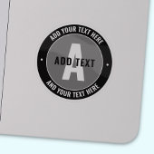 Fett bearbeitbarer Text und Monogramm | Schwarz &  Aufkleber