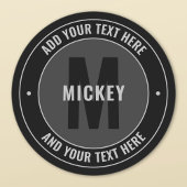 Fett bearbeitbarer Text und Monogramm | Schwarz & Etiketten