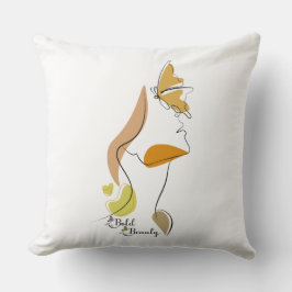 Fett Beauty Women Empowerment Face Line Kunst Zita Kissen