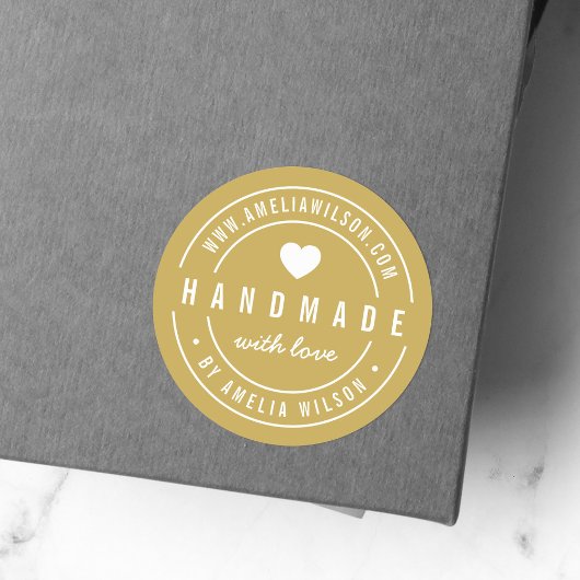 Fett bedruckte Farbe mit Liebe Herz Runder Aufkleber