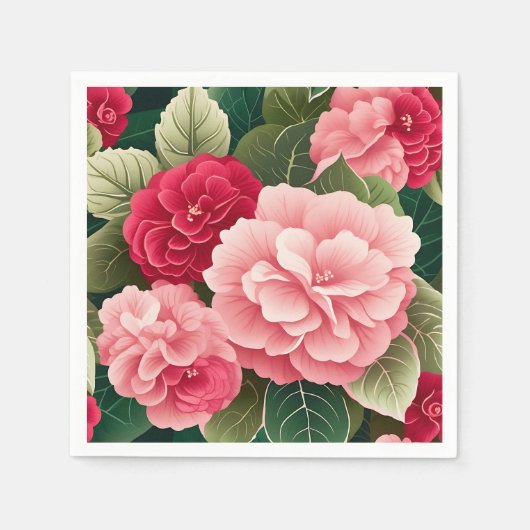 Fett Begonia Leaf und Blume Muster Serviette (Vorderseite)