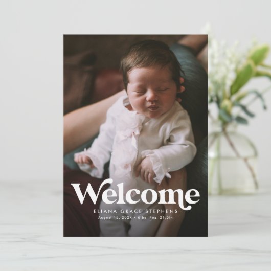 Fett begrüßenswerte Ankündigung der Geburt eines F (Stehend Vorderseite)