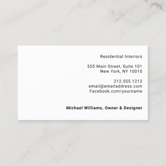 Fett belegtes Muster aus Marmor Visitenkarte (Rückseite)