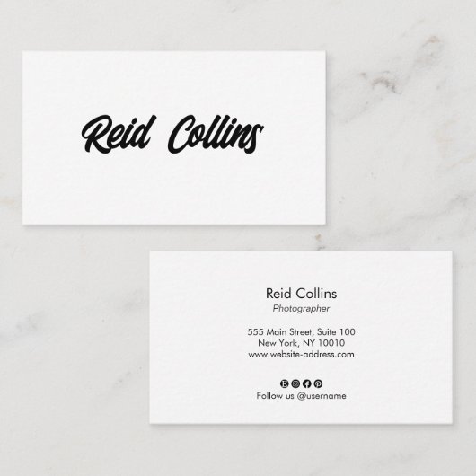 Fett Beruflich Signature Script Markenname B Visitenkarte (Vorne/Hinten)