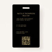 Fett Beruflicher Real Anwesen Chic Realtor QR Code Ausweis (Rückseite)