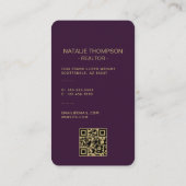 Fett Beruflicher Real Anwesen Chic Realtor QR Code Visitenkarte (Rückseite)