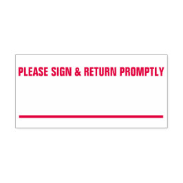 Fett "BITTE SIGNEN & RÜCKKEHR SCHNELL" Briefmarke  Permastempel