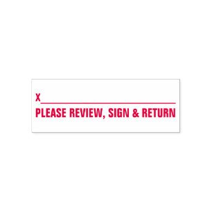 Fett "BITTE ÜBERPRÜFEN, SIGNEN & RETURN" Briefma Permastempel