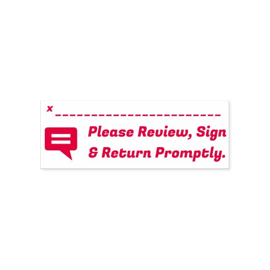 Fett: "Bitte überprüfen, unterzeichnen und sofort Permastempel (Design)