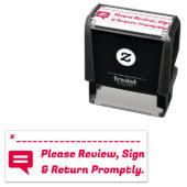 Fett: "Bitte überprüfen, unterzeichnen und sofort Permastempel (Beispiel)