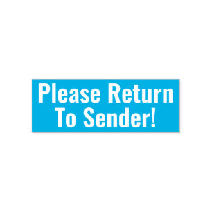 Fett: "Bitte zurück zum Sender!" Briefmarke Permastempel