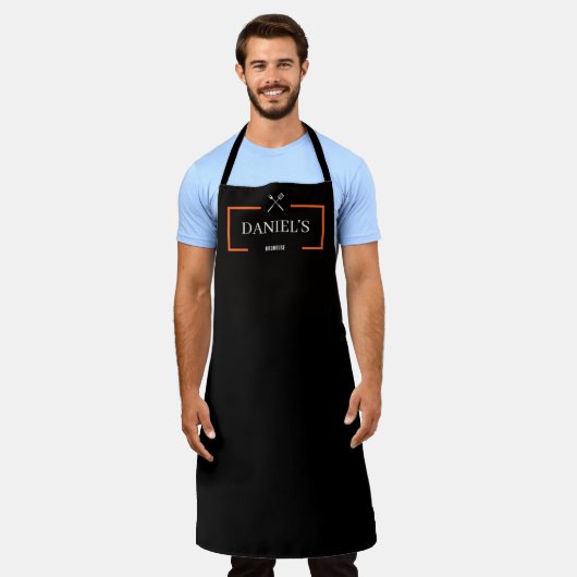 Fett Black Customizable Name GRILLEN HOUSE Koch Gr Schürze (Getragen)