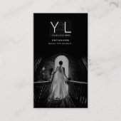 Fett Black Fotograf QR Code Social Media Foto Visitenkarte (Vorderseite)