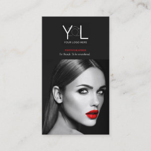 Fett Black Fotograf QR Code Social Media Foto Visitenkarte