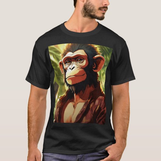 Fett Black Gorilla Print T-Shirt - Entfesseln Sie (Vorderseite)
