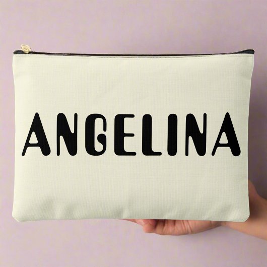 Fett Black Name Script Zubehörtasche