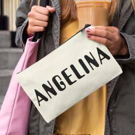 Fett Black Name Script Zubehörtasche