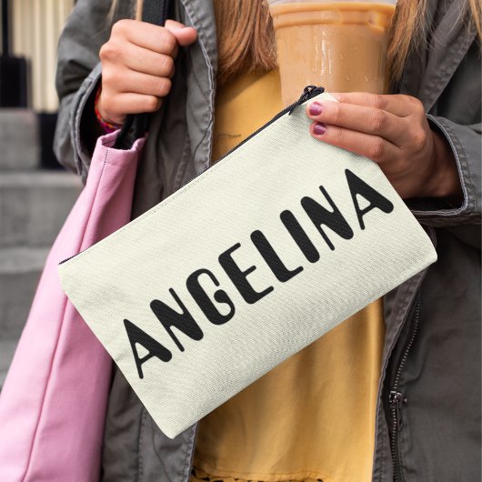 Fett Black Name Script Zubehörtasche