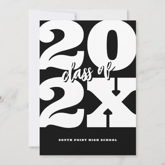 Fett Black Retro Abschluss Einladung (Rückseite)