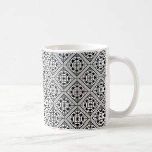 Fett Black & White Medalion Designer Kaffee Tasse