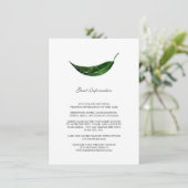 Fett Blätter Gästebuchskarte / Dunkelgrün Begleitkarte (Stehend Vorderseite)