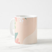 Fett blättrige Grafik in Grün- und Orangetönen Kaffeetasse (Vorderseite Links)