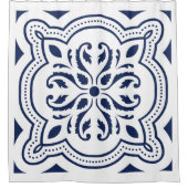 Fett blau dekorativ marokkanisch geometrisch duschvorhang (Vorderseite)