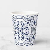 Fett blau dekorativ marokkanisch geometrisch pappbecher (Vorderseite)