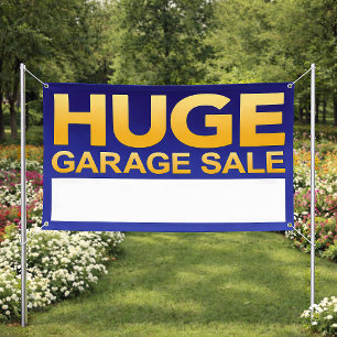 Fett Blau & Gold "Riesige Garagenverkauf" 3' x 5' Banner