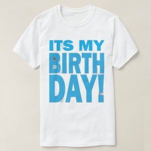 Fett Blau Ich-Habe-Geburtstag-Design T-Shirt