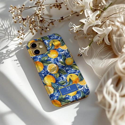 Fett Blau Italienisch Positano Zitrone Case-Mate iPhone Hülle