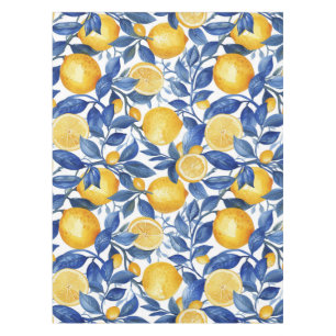Fett Blau Italienisch Positano Zitrone Tischdecke