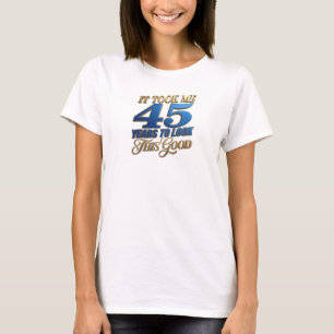 Fett Blau Nahm 45 JAHRE GUTES Kunstwerk T-Shirt