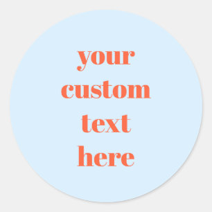 Fett Blau Orange Ihr Text Hier Hochzeit individuel Runder Aufkleber