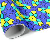 Fett Blau, Türkis und Gelb Geometrie Geschenkpapier (Rolleneckpunkt)