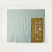 Fett Blau und Olive Custom Wedding Foto Hintergrun Wandteppich (Vorderseite (Horizontal))