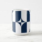 Fett Blau und Weiß Mitte Jahrhundert Moderne Geome Kaffeetasse (Mittel)