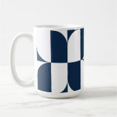 Fett Blau und Weiß Mitte Jahrhundert Moderne Geome Kaffeetasse (Links)