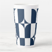 Fett Blau und Weiß Mitte Jahrhundert Moderne Geome Milchtasse (Vorderseite)