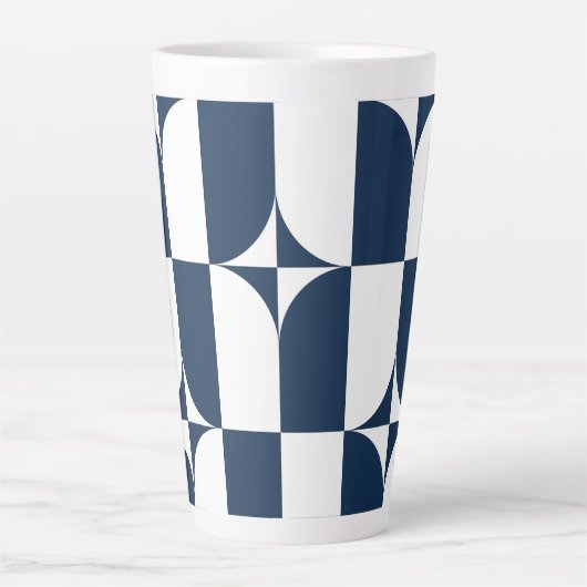 Fett Blau und Weiß Mitte Jahrhundert Moderne Geome Milchtasse (Vorderseite)