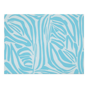 Fett Blau und Weiß Zebra Druck