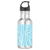 Fett Blau und Weiß Zebra Druck Edelstahlflasche (Vorderseite)
