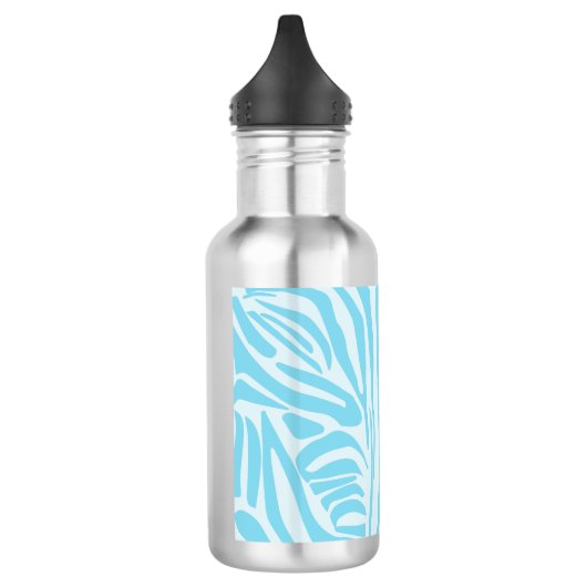 Fett Blau und Weiß Zebra Druck Edelstahlflasche (Links)