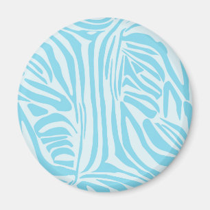 Fett Blau und Weiß Zebra Druck Magnet