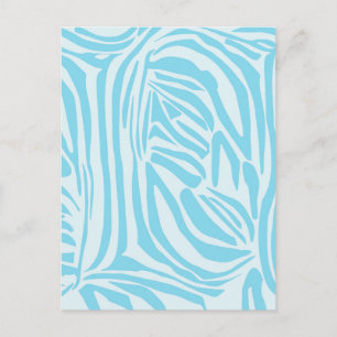 Fett Blau und Weiß Zebra Druck Postkarte