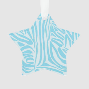 Fett Blau und Weiß Zebrastreifen Ornament