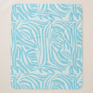 Fett Blau und Weiß Zebrastreifen Sherpadecke