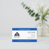 Fett blau Weiß Ihr Logo einseitig Visitenkarte (Stehend Vorderseite)