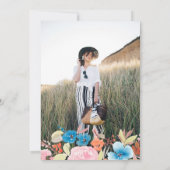 Fett blaue Aquarellfarben Abschluss Einladung (Rückseite)