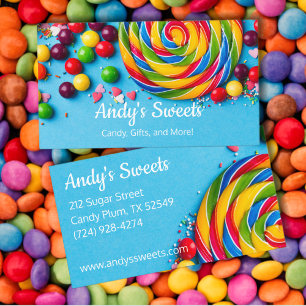 Fett blaue farbige Süßigkeiten Candy Visitenkarte